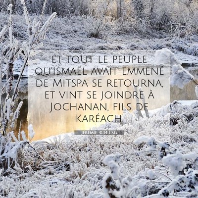 Picture 07 - Jérémie 41:14 LSG - et tout le peuple qu'Ismaël avait emmené de - Bible Verse Picture
