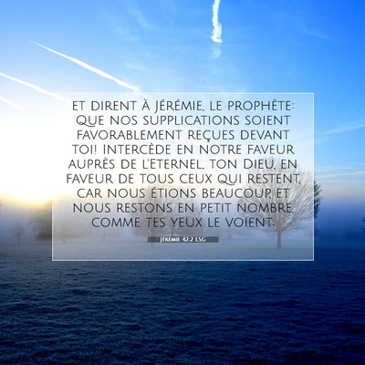 Picture 07 - Jérémie 42:2 LSG - et dirent à Jérémie, le prophète: Que nos - Bible Verse Picture