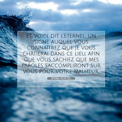 Picture 07 - Jérémie 44:29 LSG - Et voici, dit l'Eternel, un signe auquel vous - Bible Verse Picture