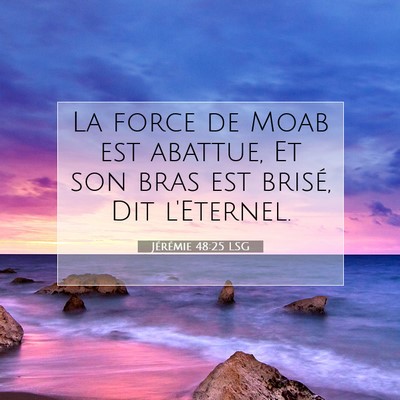 Picture 07 - Jérémie 48:25 LSG - La force de Moab est abattue, Et son bras est - Bible Verse Picture