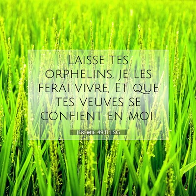 Picture 07 - Jérémie 49:11 LSG - Laisse tes orphelins, je les ferai vivre, Et que - Bible Verse Picture