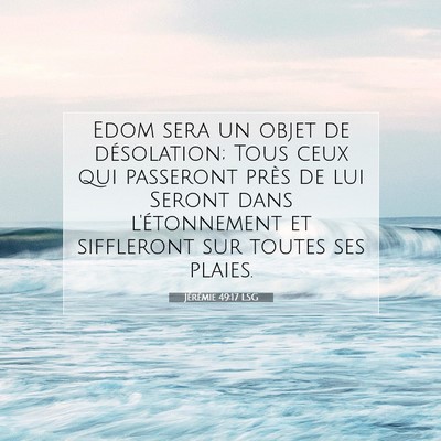 Picture 07 - Jérémie 49:17 LSG - Edom sera un objet de désolation; Tous ceux qui - Bible Verse Picture