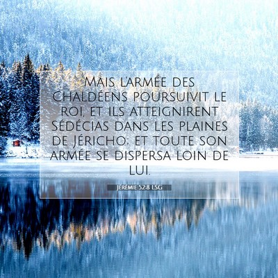 Picture 07 - Jérémie 52:8 LSG - Mais l'armée des Chaldéens poursuivit le roi, - Bible Verse Picture
