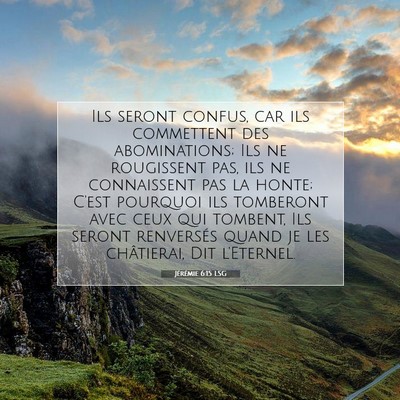Picture 07 - Jérémie 6:15 LSG - Ils seront confus, car ils commettent des - Bible Verse Picture