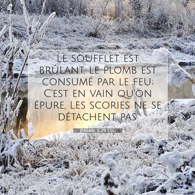 Picture 07 - Jérémie 6:29 LSG - Le soufflet est brûlant, Le plomb est consumé - Bible Verse Picture
