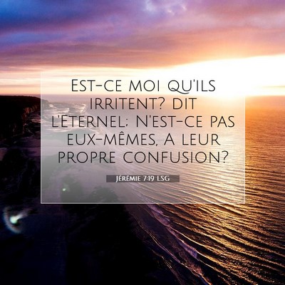 Picture 07 - Jérémie 7:19 LSG - Est-ce moi qu'ils irritent? dit l'Eternel; - Bible Verse Picture