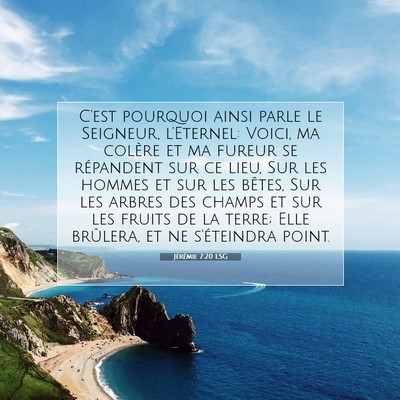 Picture 07 - Jérémie 7:20 LSG - C'est pourquoi ainsi parle le Seigneur, - Bible Verse Picture