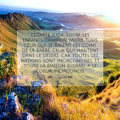 Picture 07 - Jérémie 9:26 LSG - L'Egypte, Juda, Edom, les enfants d'Ammon, Moab, - Bible Verse Picture