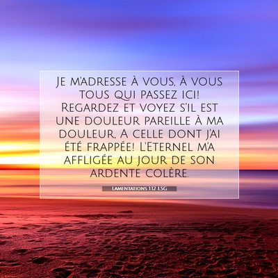 Picture 07 - Lamentations 1:12 LSG - Je m'adresse à vous, à vous tous qui passez - Bible Verse Picture