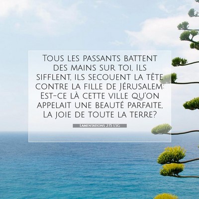 Picture 07 - Lamentations 2:15 LSG - Tous les passants battent des mains sur toi, Ils - Bible Verse Picture