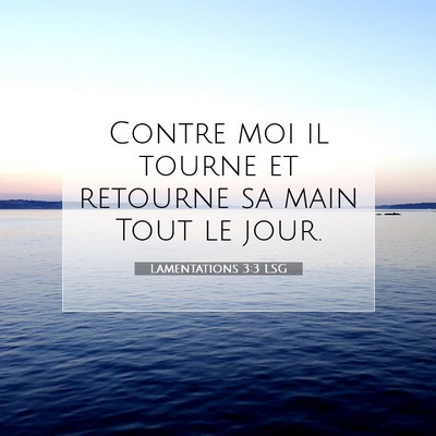 Picture 07 - Lamentations 3:3 LSG - Contre moi il tourne et retourne sa main Tout le - Bible Verse Picture