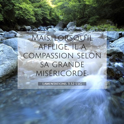 Picture 07 - Lamentations 3:32 LSG - Mais, lorsqu'il afflige, Il a compassion selon sa - Bible Verse Picture