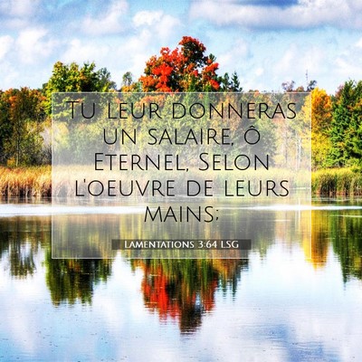 Picture 07 - Lamentations 3:64 LSG - Tu leur donneras un salaire, ô Eternel, Selon - Bible Verse Picture