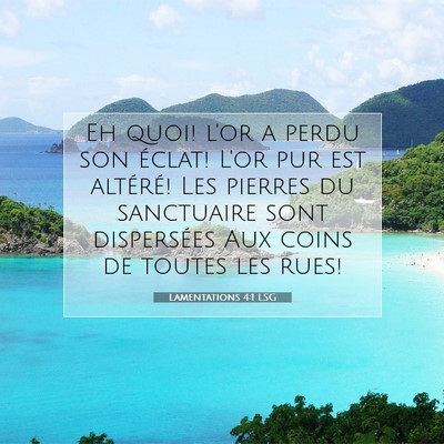 Picture 07 - Lamentations 4:1 LSG - Eh quoi! l'or a perdu son éclat! L'or pur est - Bible Verse Picture