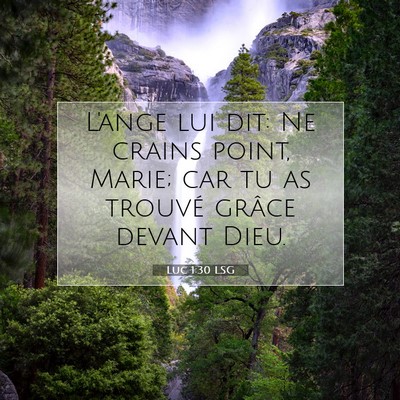 Picture 07 - Luc 1:30 LSG - L'ange lui dit: Ne crains point, Marie; car tu as - Bible Verse Picture