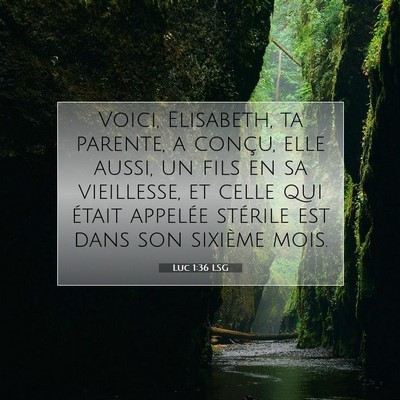 Picture 07 - Luc 1:36 LSG - Voici, Elisabeth, ta parente, a conçu, elle - Bible Verse Picture