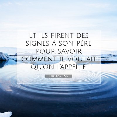 Picture 07 - Luc 1:62 LSG - Et ils firent des signes à son père pour savoir - Bible Verse Picture