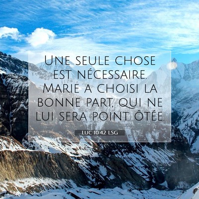 Picture 07 - Luc 10:42 LSG - Une seule chose est nécessaire. Marie a choisi - Bible Verse Picture