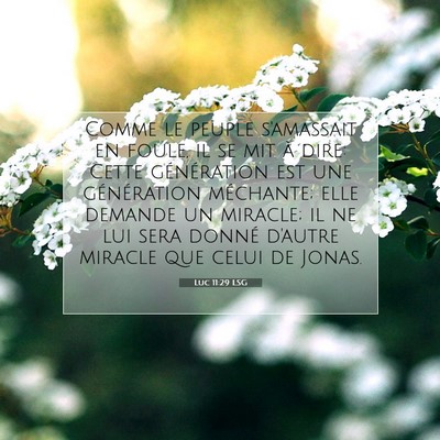 Picture 07 - Luc 11:29 LSG - Comme le peuple s'amassait en foule, il se mit à - Bible Verse Picture