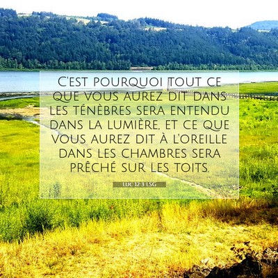 Picture 07 - Luc 12:3 LSG - C'est pourquoi tout ce que vous aurez dit dans - Bible Verse Picture