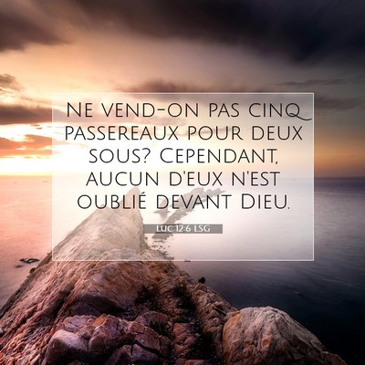 Picture 07 - Luc 12:6 LSG - Ne vend-on pas cinq passereaux pour deux sous? - Bible Verse Picture