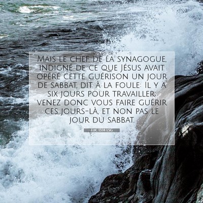 Picture 07 - Luc 13:14 LSG - Mais le chef de la synagogue, indigné de ce que - Bible Verse Picture