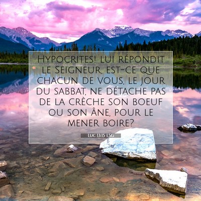 Picture 07 - Luc 13:15 LSG - Hypocrites! lui répondit le Seigneur, est-ce que - Bible Verse Picture