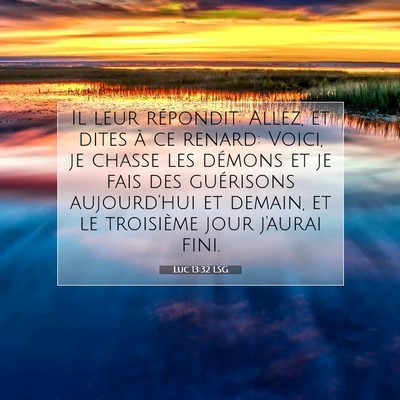 Picture 07 - Luc 13:32 LSG - Il leur répondit: Allez, et dites à ce renard: - Bible Verse Picture