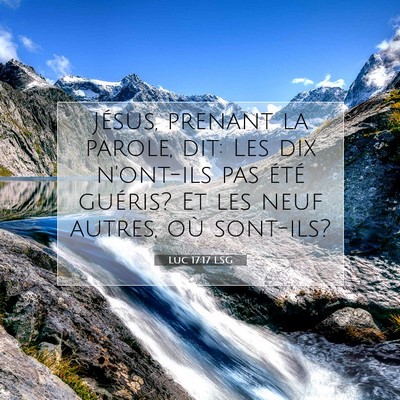 Picture 07 - Luc 17:17 LSG - Jésus, prenant la parole, dit: Les dix n'ont-ils - Bible Verse Picture