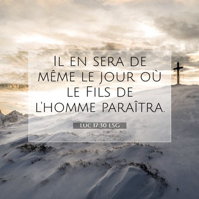 Picture 07 - Luc 17:30 LSG - Il en sera de même le jour où le Fils de - Bible Verse Picture