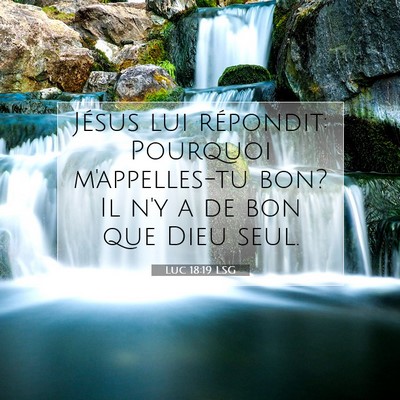 Picture 07 - Luc 18:19 LSG - Jésus lui répondit: Pourquoi m'appelles-tu bon? - Bible Verse Picture