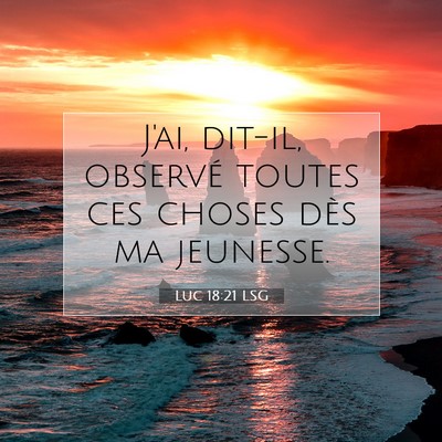 Picture 07 - Luc 18:21 LSG - J'ai, dit-il, observé toutes ces choses dès ma - Bible Verse Picture