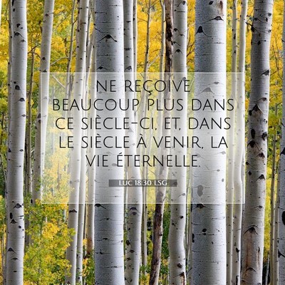 Picture 07 - Luc 18:30 LSG - ne reçoive beaucoup plus dans ce siècle-ci, et, - Bible Verse Picture