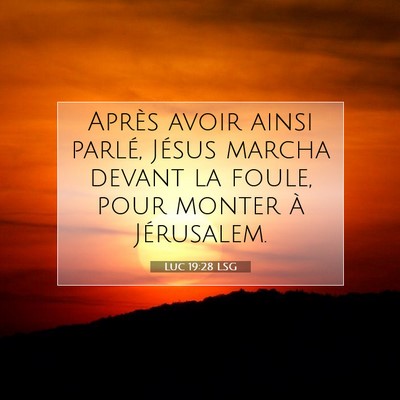 Picture 07 - Luc 19:28 LSG - Après avoir ainsi parlé, Jésus marcha devant - Bible Verse Picture