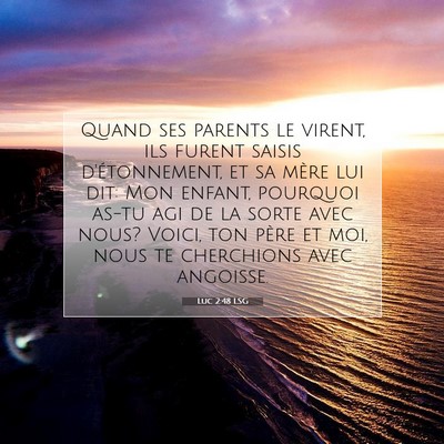 Picture 07 - Luc 2:48 LSG - Quand ses parents le virent, ils furent saisis - Bible Verse Picture
