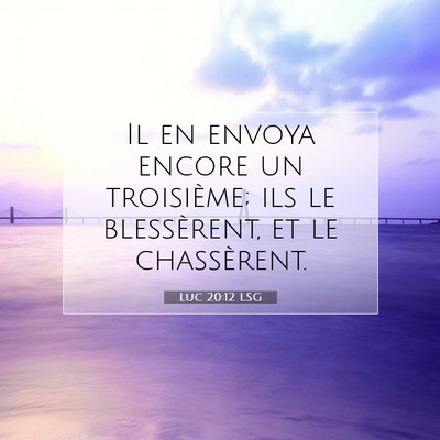 Picture 07 - Luc 20:12 LSG - Il en envoya encore un troisième; ils le - Bible Verse Picture
