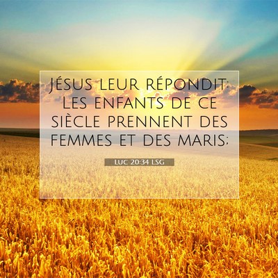 Picture 07 - Luc 20:34 LSG - Jésus leur répondit: Les enfants de ce siècle - Bible Verse Picture