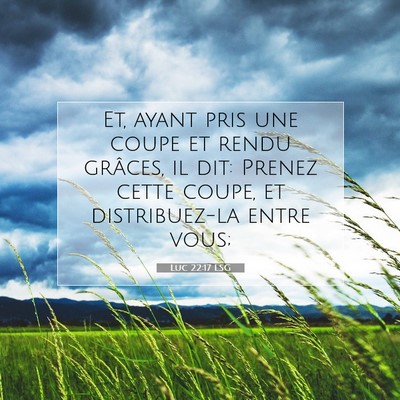 Picture 07 - Luc 22:17 LSG - Et, ayant pris une coupe et rendu grâces, il - Bible Verse Picture