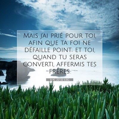 Picture 07 - Luc 22:32 LSG - Mais j'ai prié pour toi, afin que ta foi ne - Bible Verse Picture