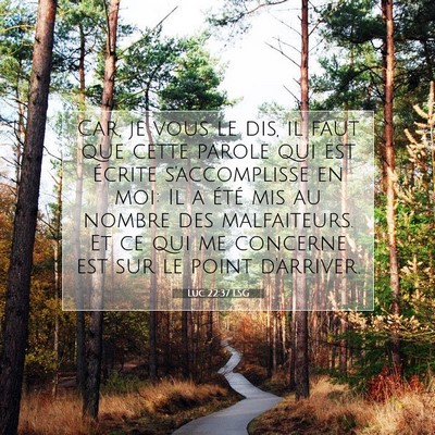 Picture 07 - Luc 22:37 LSG - Car, je vous le dis, il faut que cette parole qui - Bible Verse Picture