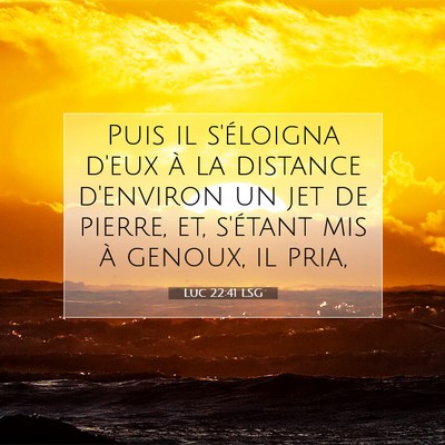Picture 07 - Luc 22:41 LSG - Puis il s'éloigna d'eux à la distance d'environ - Bible Verse Picture