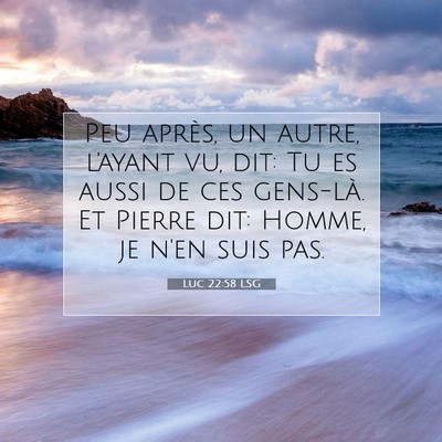 Picture 07 - Luc 22:58 LSG - Peu après, un autre, l'ayant vu, dit: Tu es - Bible Verse Picture