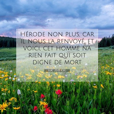 Picture 07 - Luc 23:15 LSG - Hérode non plus, car il nous l'a renvoyé, et - Bible Verse Picture