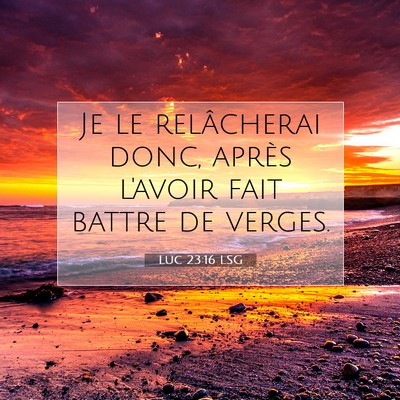 Picture 07 - Luc 23:16 LSG - Je le relâcherai donc, après l'avoir fait - Bible Verse Picture