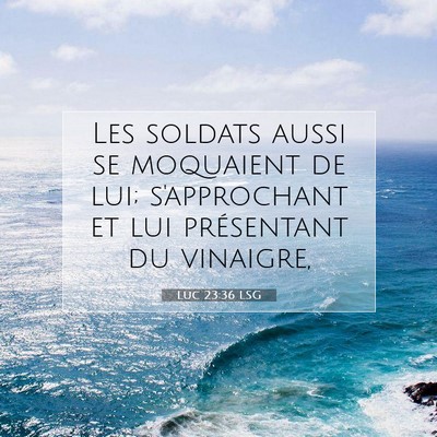 Picture 07 - Luc 23:36 LSG - Les soldats aussi se moquaient de lui; - Bible Verse Picture