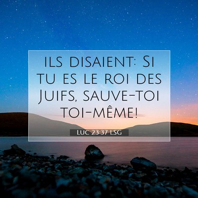 Picture 07 - Luc 23:37 LSG - ils disaient: Si tu es le roi des Juifs, - Bible Verse Picture