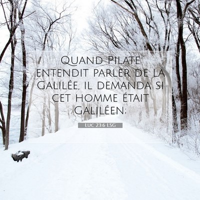 Picture 07 - Luc 23:6 LSG - Quand Pilate entendit parler de la Galilée, il - Bible Verse Picture