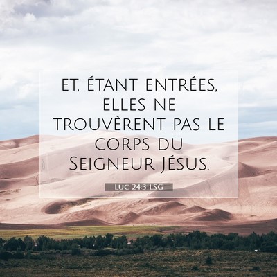 Picture 07 - Luc 24:3 LSG - et, étant entrées, elles ne trouvèrent pas le - Bible Verse Picture