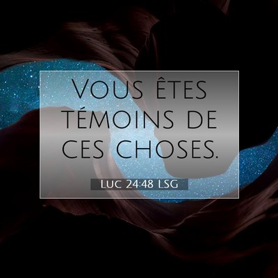 Picture 07 - Luc 24:48 LSG - Vous êtes témoins de ces - Bible Verse Picture