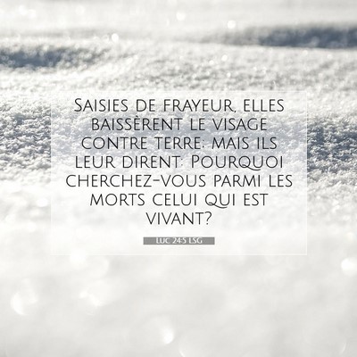 Picture 07 - Luc 24:5 LSG - Saisies de frayeur, elles baissèrent le visage - Bible Verse Picture